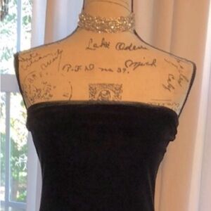 Strapless Black Velvet Dress